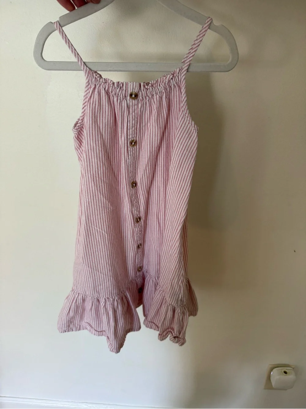 Old Navy Pink Striped Button-Front Romper